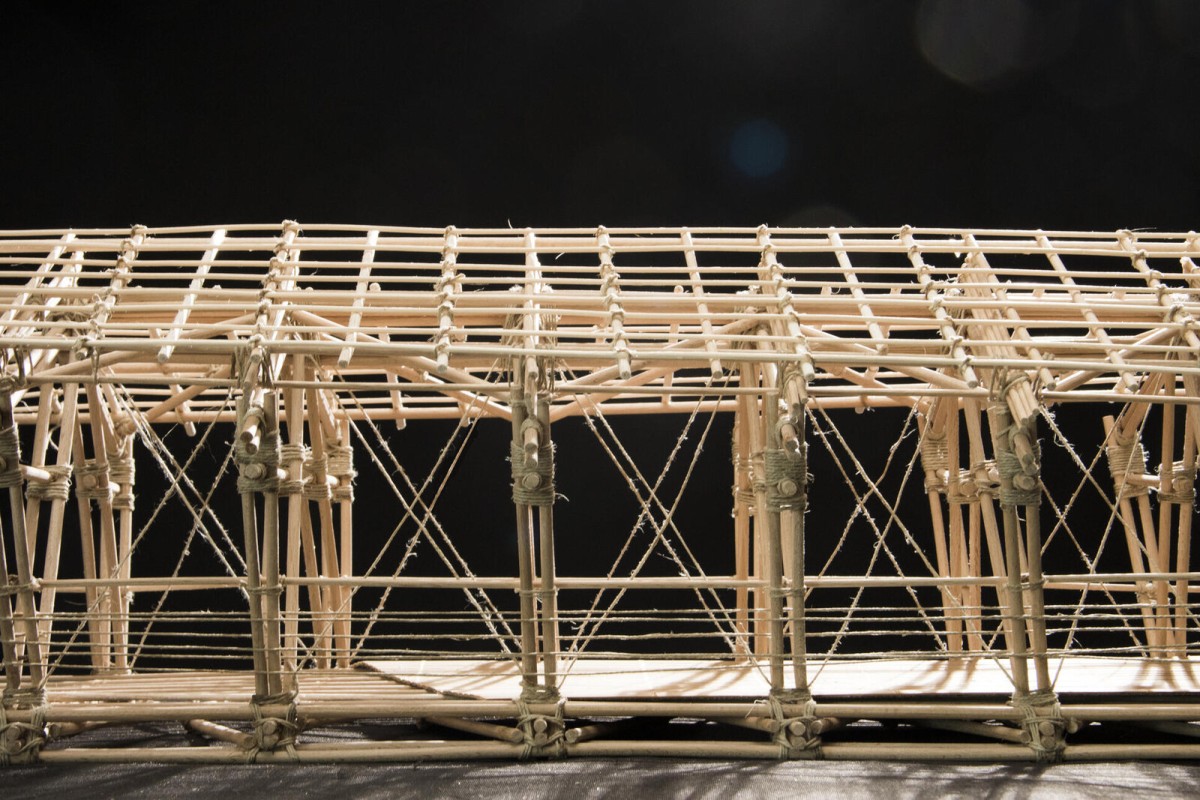 Maquette 20 - Pont, close-up of the lashed joints